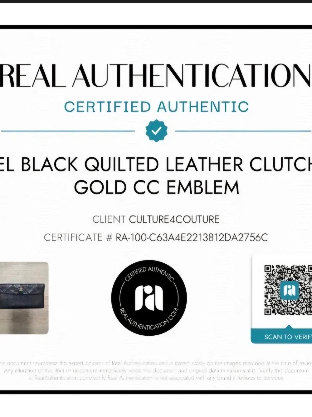 Chanel Quilted Lambskin Leather Clutch/Wallet With COA - Picture 11 of 11
